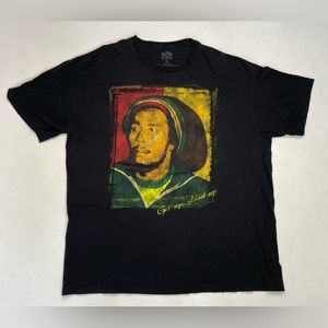 Bob Marley Get Up Stand Up Graphic T-shirt Men XL Black Short Sleeve Music